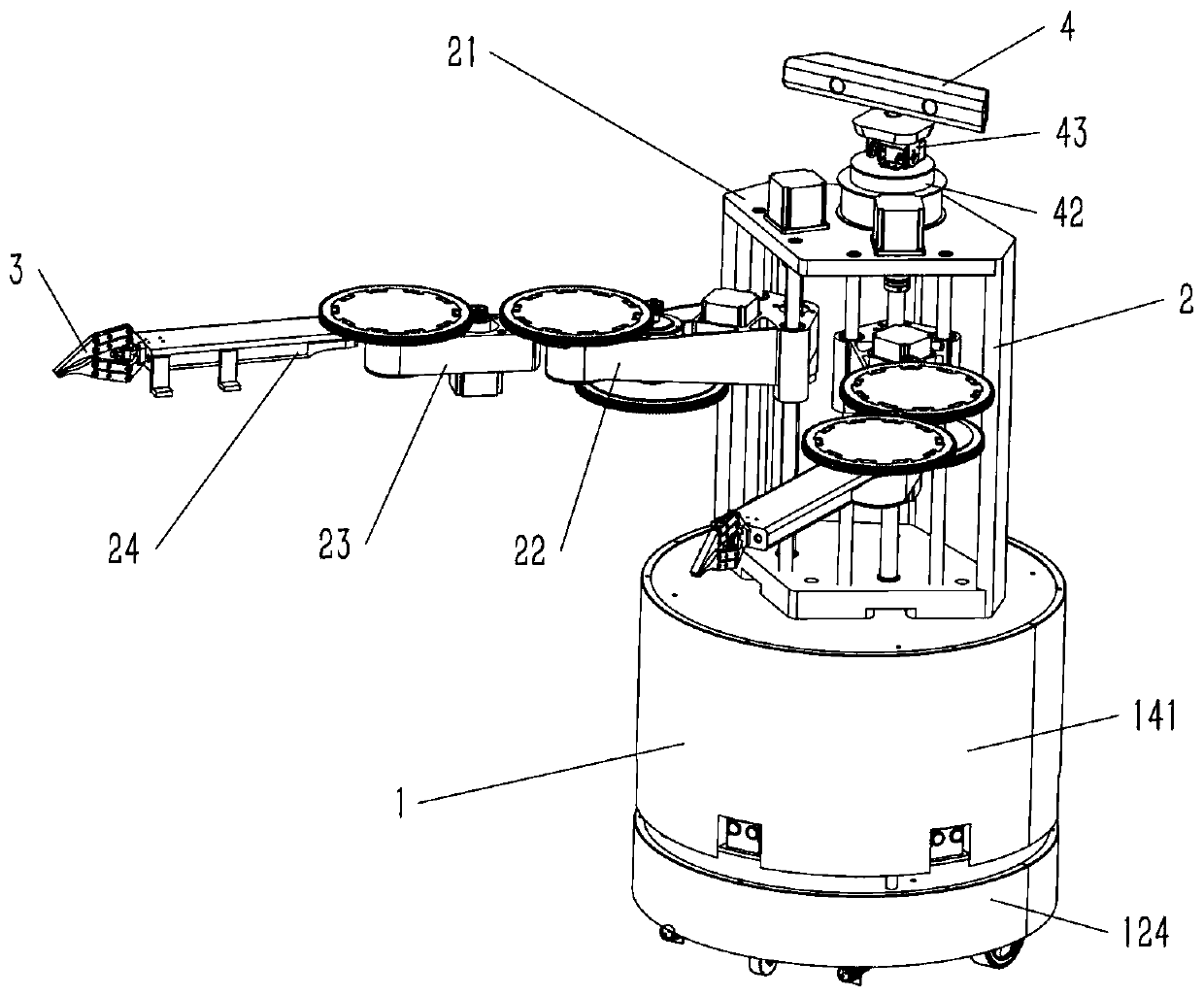 Dinner plate carrying and cleaning robot system for college canteens