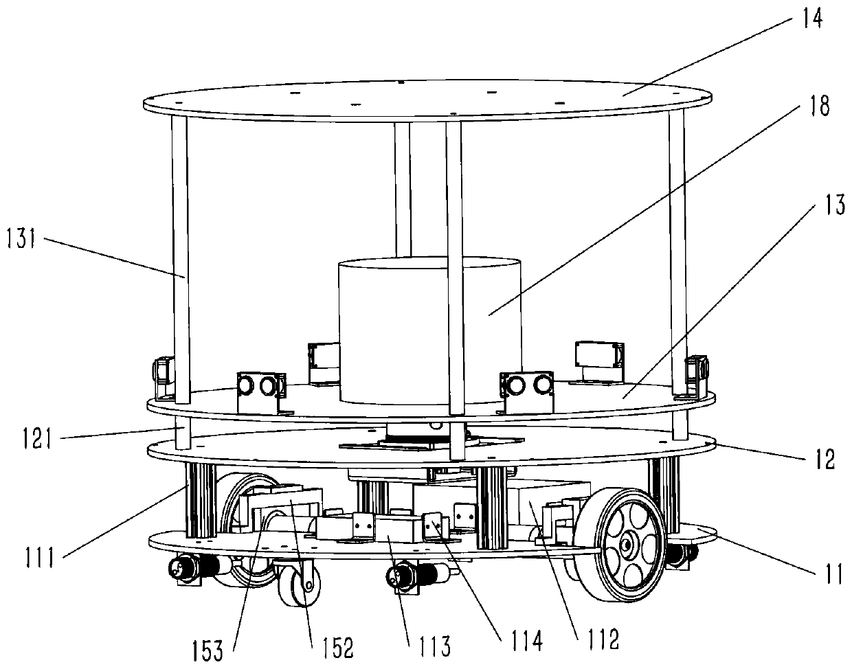 Dinner plate carrying and cleaning robot system for college canteens