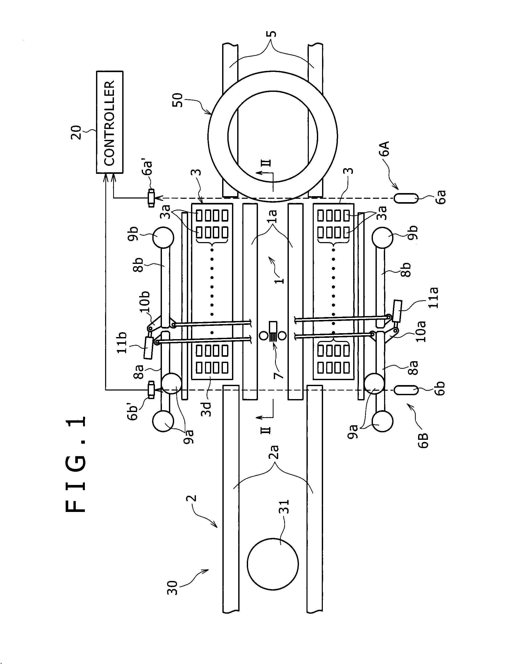 Loading device for tire testing machine