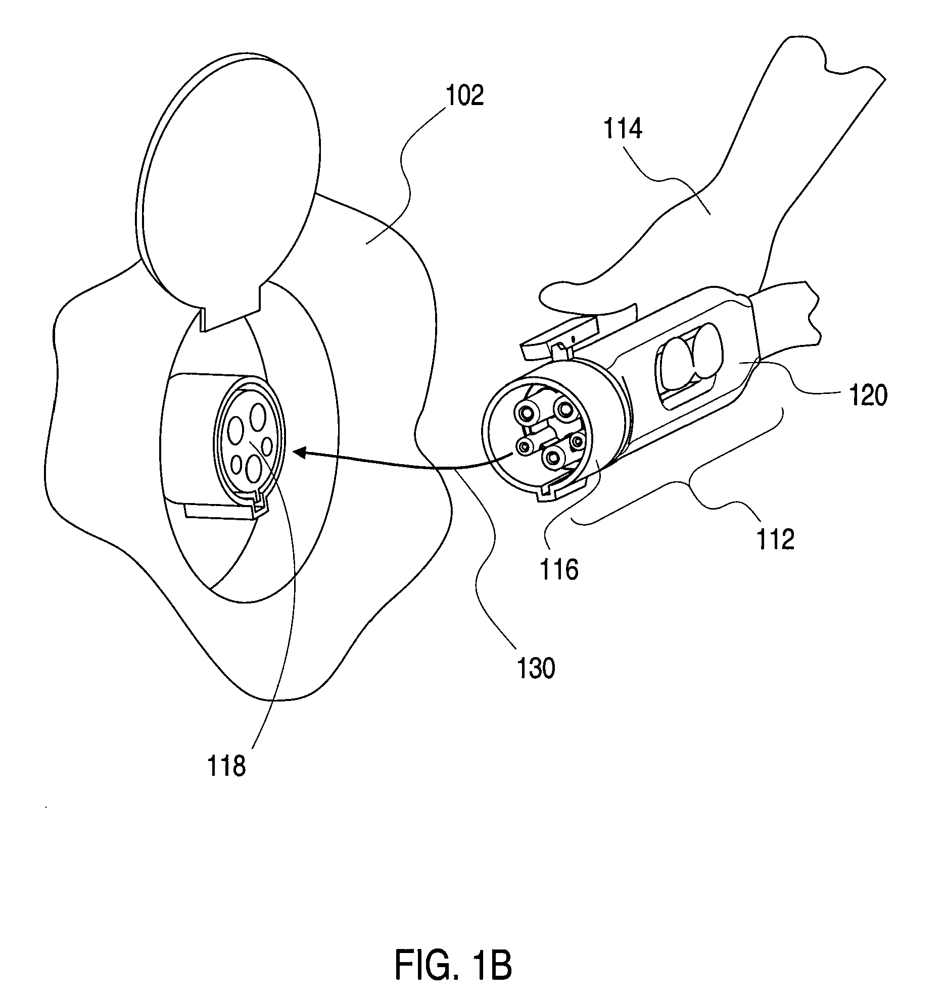 An electrical connector with a flexible blade-shaped housing with a handle with an opening