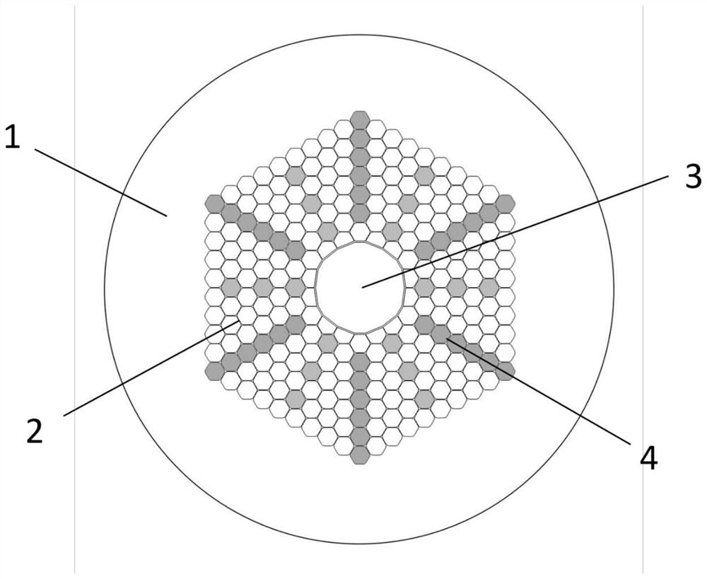 Hollow-core microstructure optical fiber with angular mode selectivity