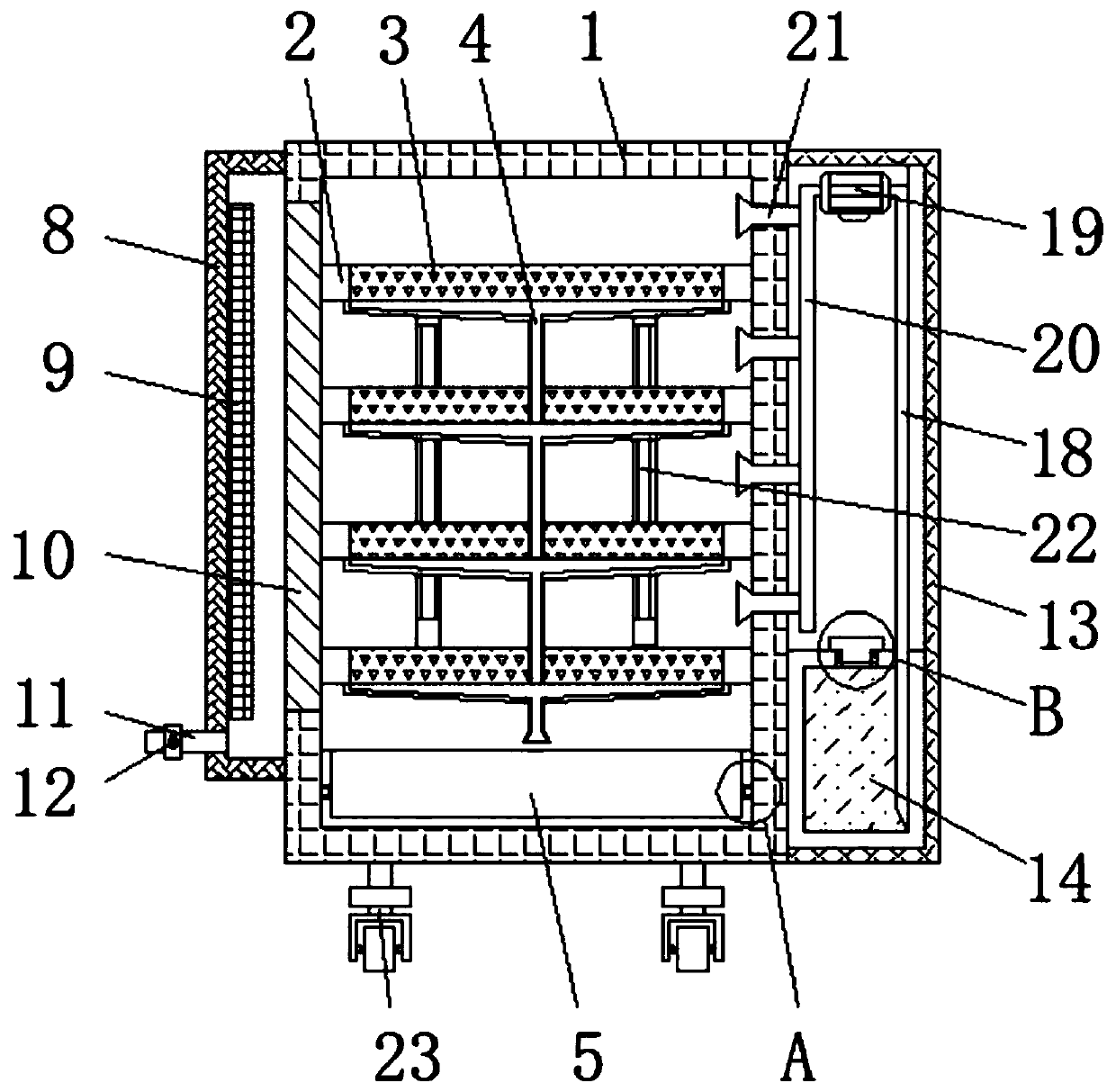 Operating room nursing apparatus disinfecting and storing device