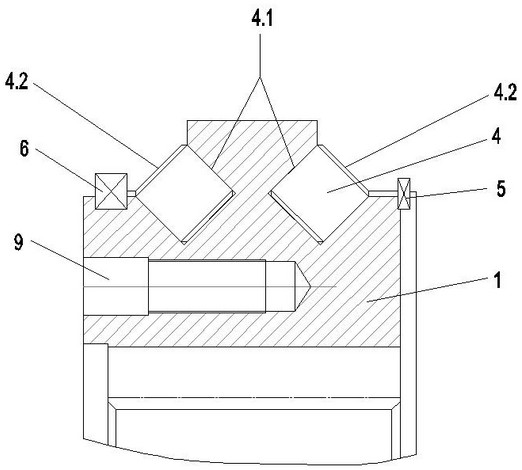 Double-crossing mutual-perpendicular yaw bearing