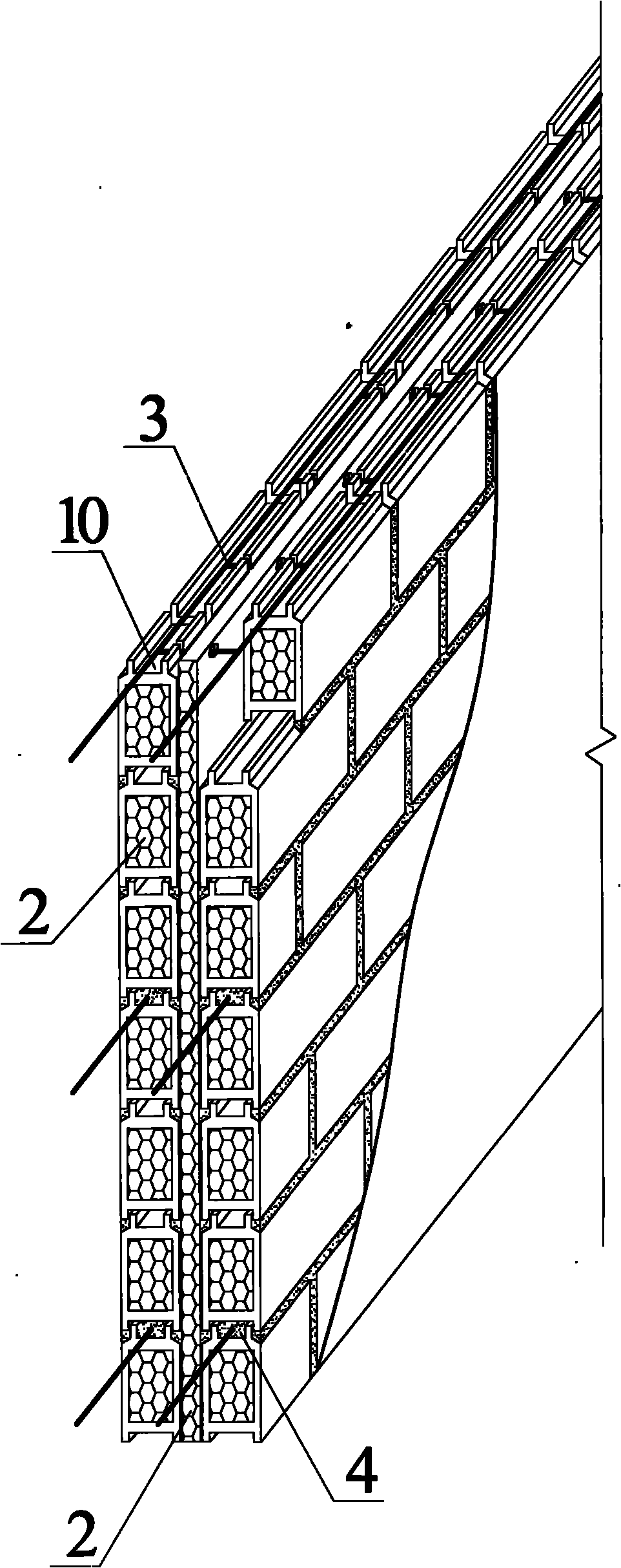 Heat-insulating double-layered wall for buildings