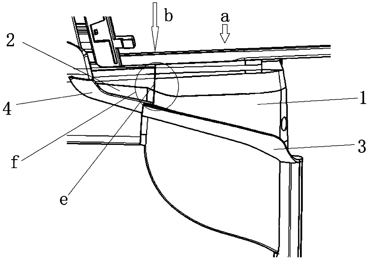 A column joint angle waterproof structure of frameless vehicle door first sealing strip