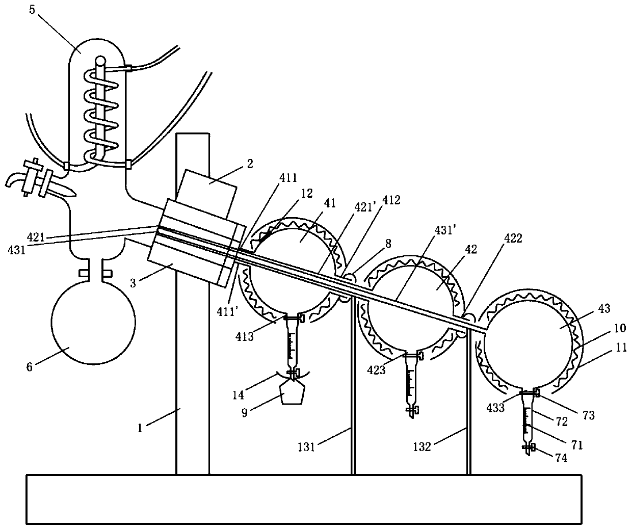 Rotary evaporator capable of accurately and quantitatively condensing several samples at a time