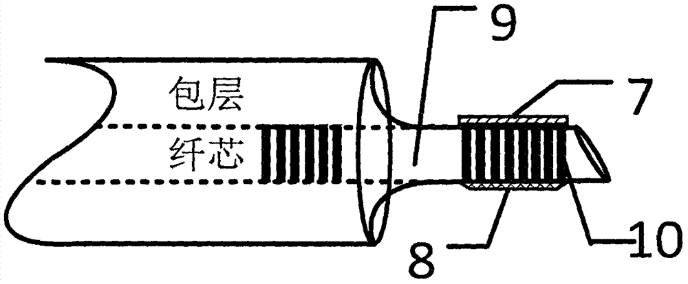 Optical fiber grating resonant biosensor