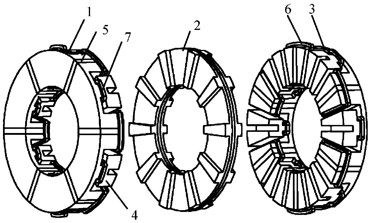 Axial magnetic field flux switching motor with staggered double-stator hybrid excitation