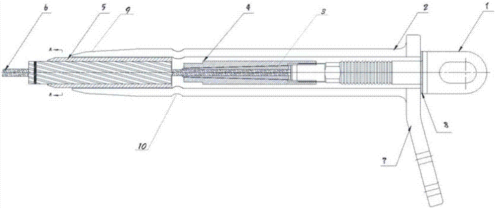 Strain clamp of composite-core all-aluminum conductor expansion terminal