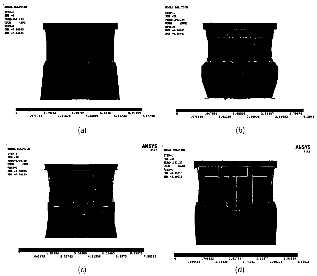 Axial modal identification method for a structure