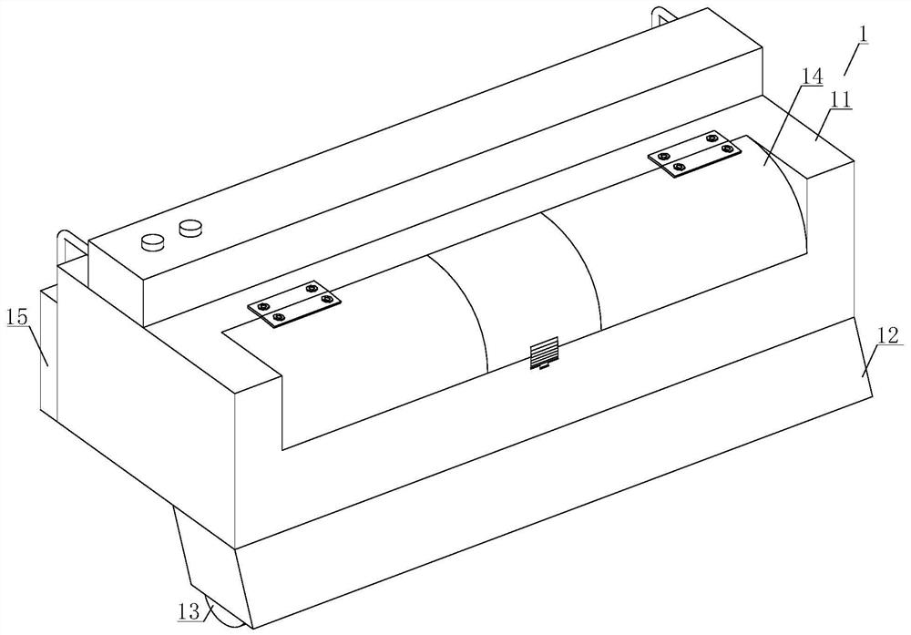 Display type carbon powder storage device with dust suppression structure