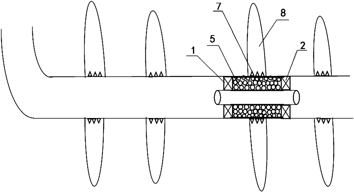 Water-controlling sand prevention device and method used for fracturing horizontal gas well