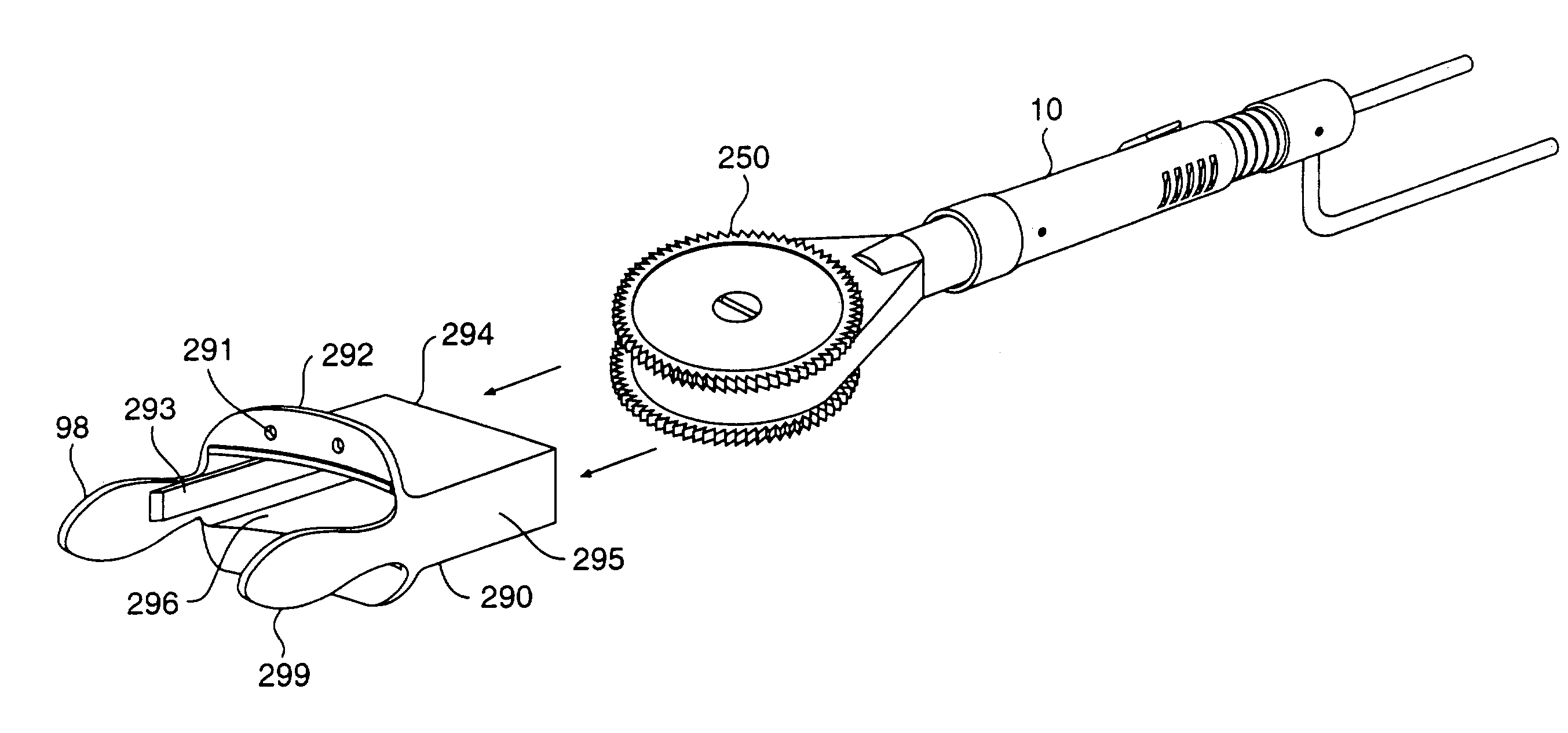 Device and method for preparing a space between adjacent vertebrae to receive an insert