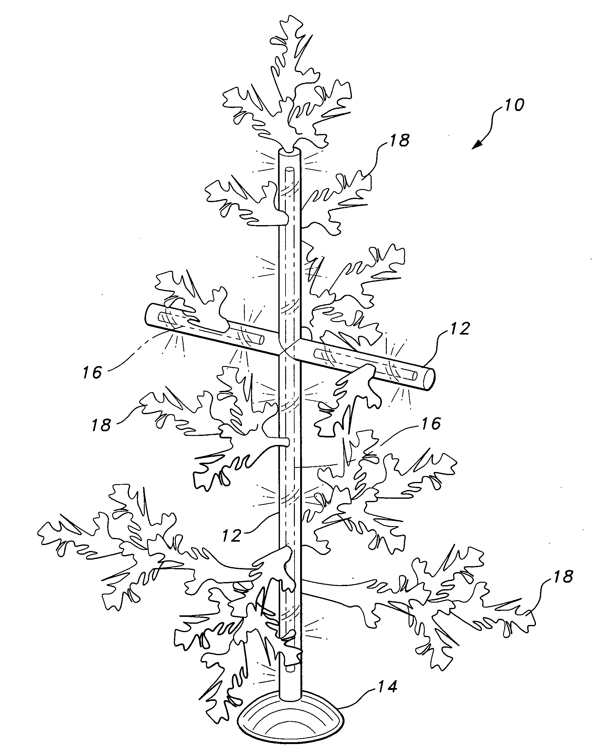 Illuminated artificial christmas tree