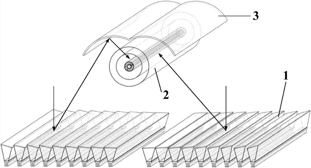 Frequency divided type solar full-spectrum utilizing system with low concentrating photovoltaic-high concentrating photothermal / thermoelectric coupling