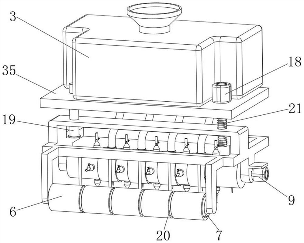 Wheat precise sowing, storing and irrigating apparatus