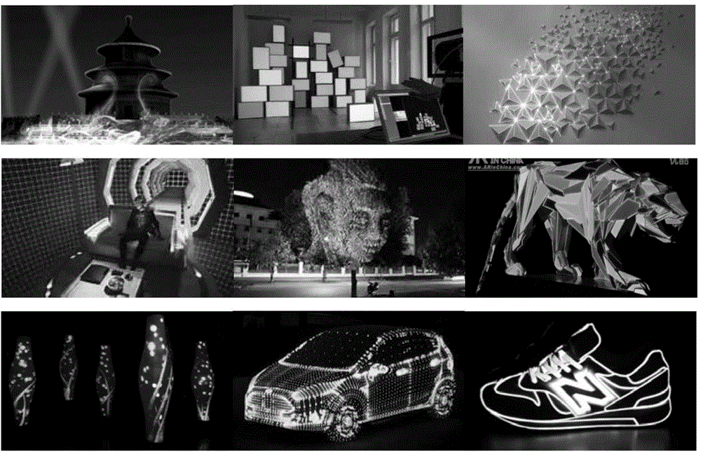 Method, equipment and system for generating lightscribe projection content