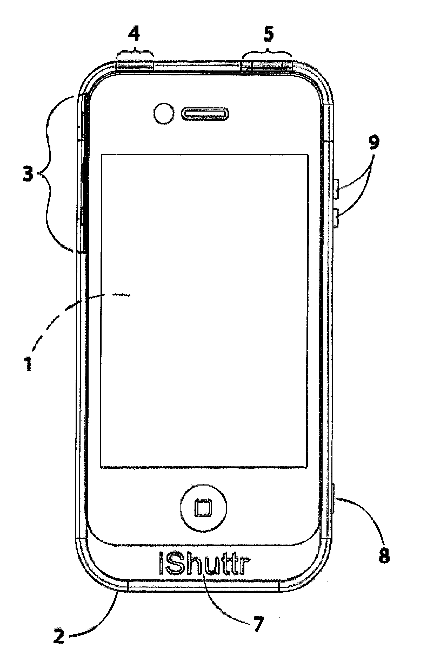 Case for mobile communication device with flash and camera controls