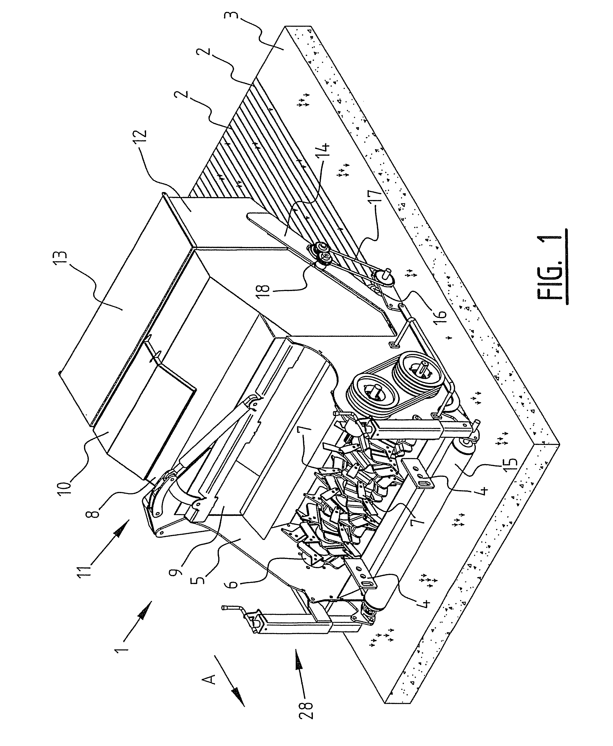 Device for cutting slits in a surface