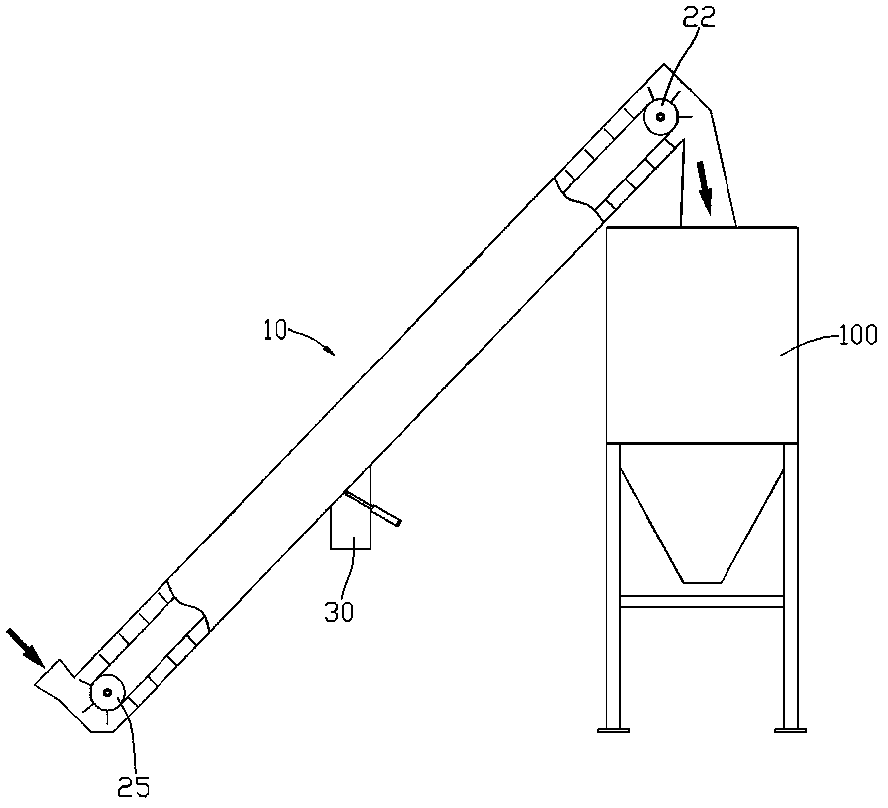 Continuous conveyer for asphalt mixture