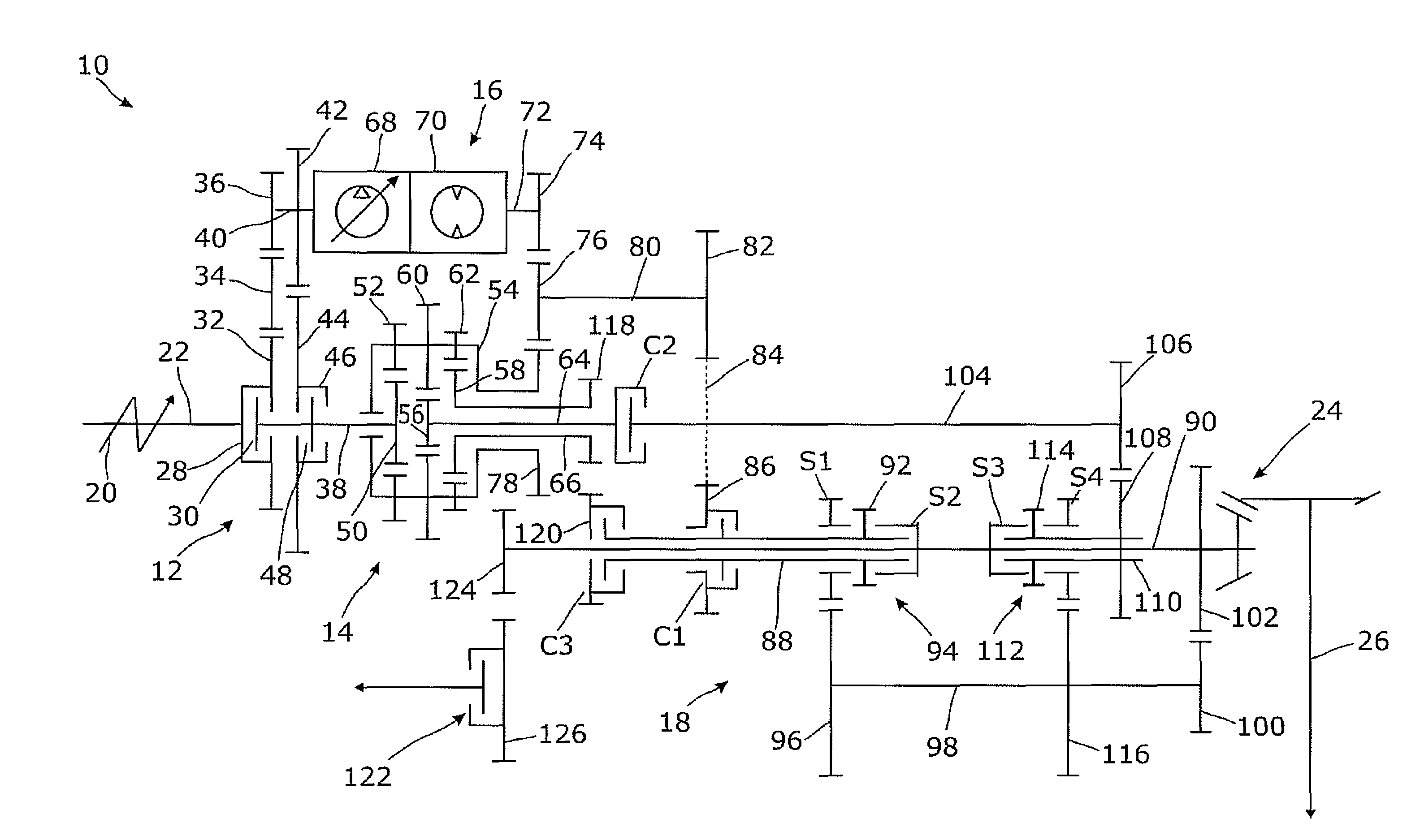 Power split transmission