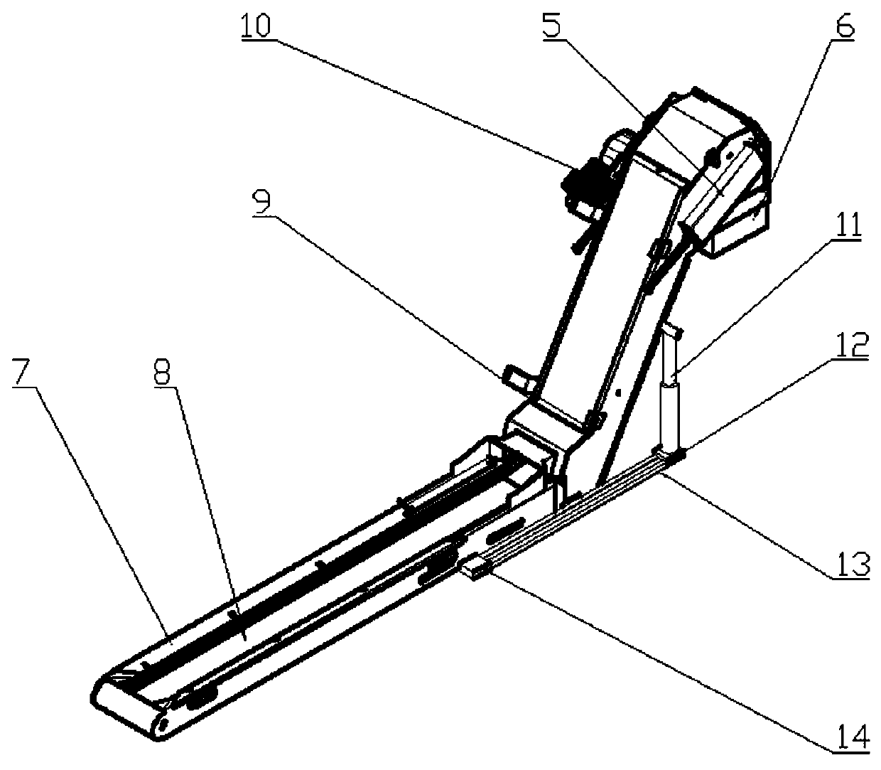 Folding type chip removal machine and control method thereof