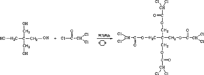 Pentaerythrite tetra(2-methyl-1,2-dibromoacrylate) and preparation method thereof