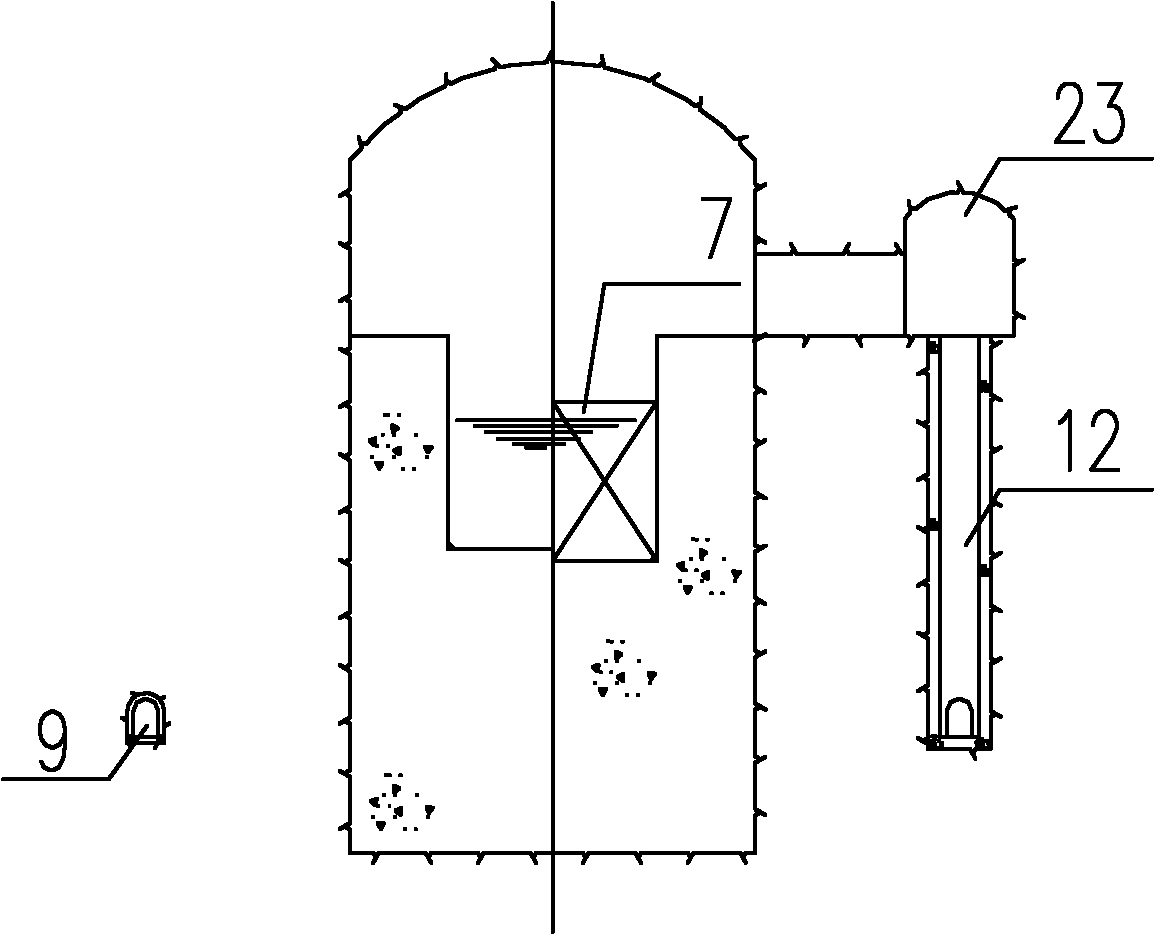 Underground shiplock arranged in mountain body