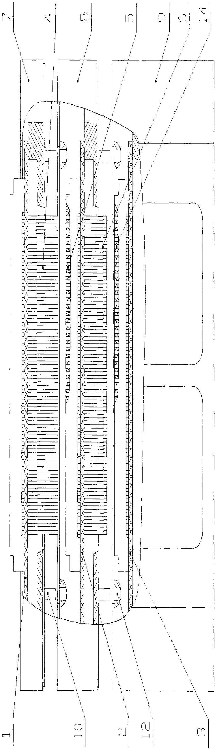 A multi-point long-pin connector that is convenient to disassemble and assemble and disassemble method thereof