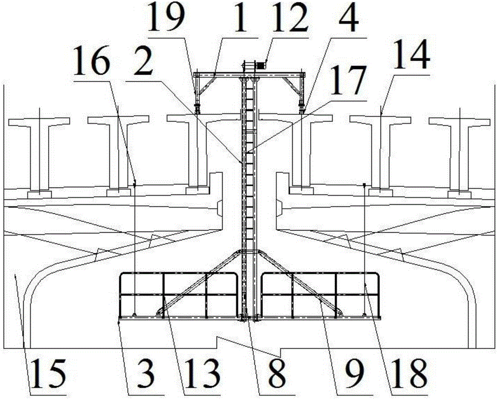 Work platform for secondary construction of cap beam