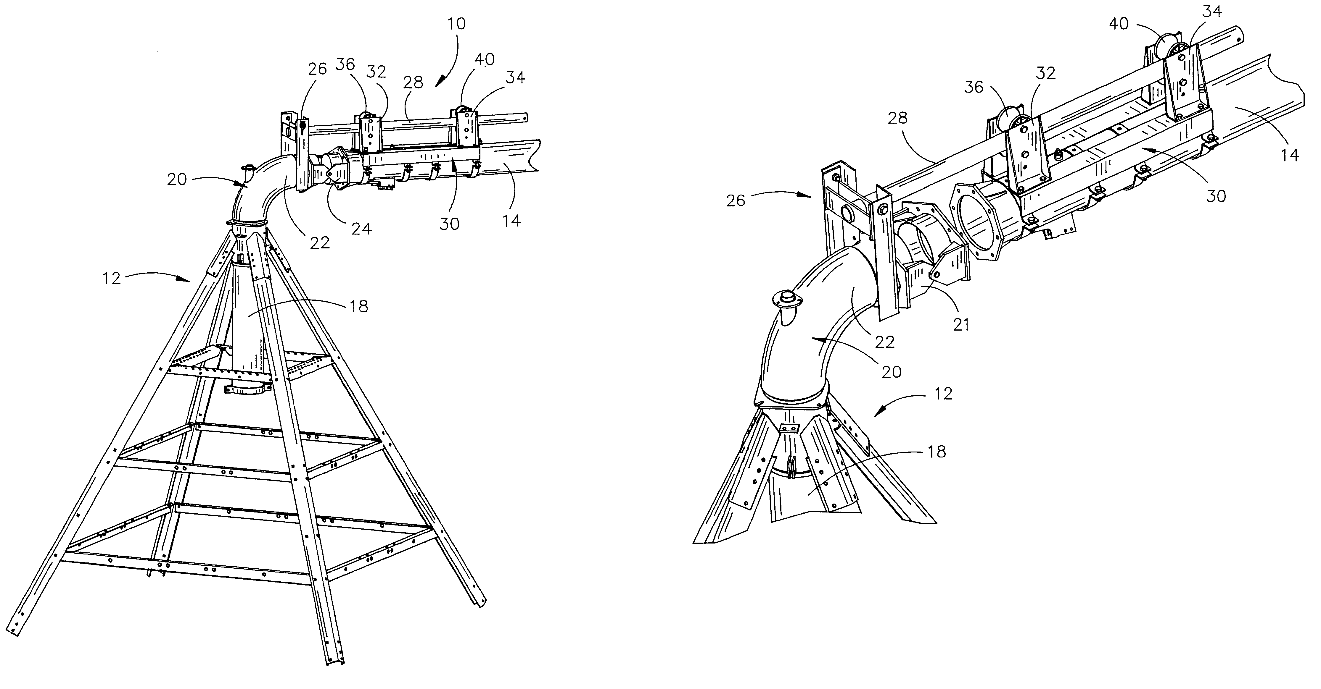 Method and means for reducing stress in a pivot irrigation pipeline