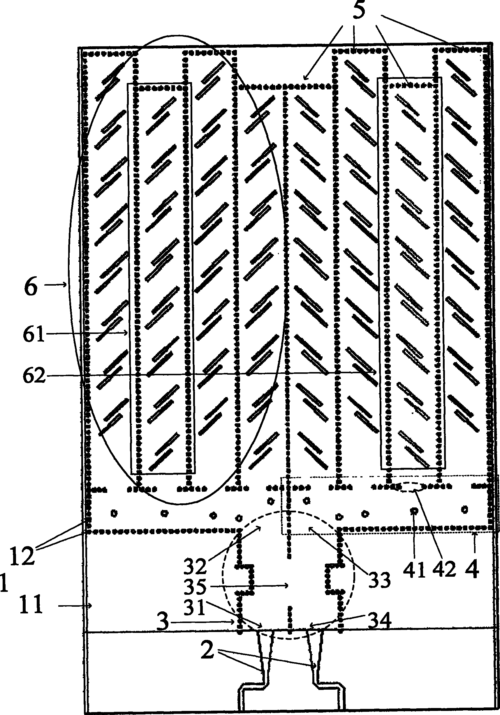 Base-plate integration waveguide harmonic oscillation type gap array circular-polarization antenna