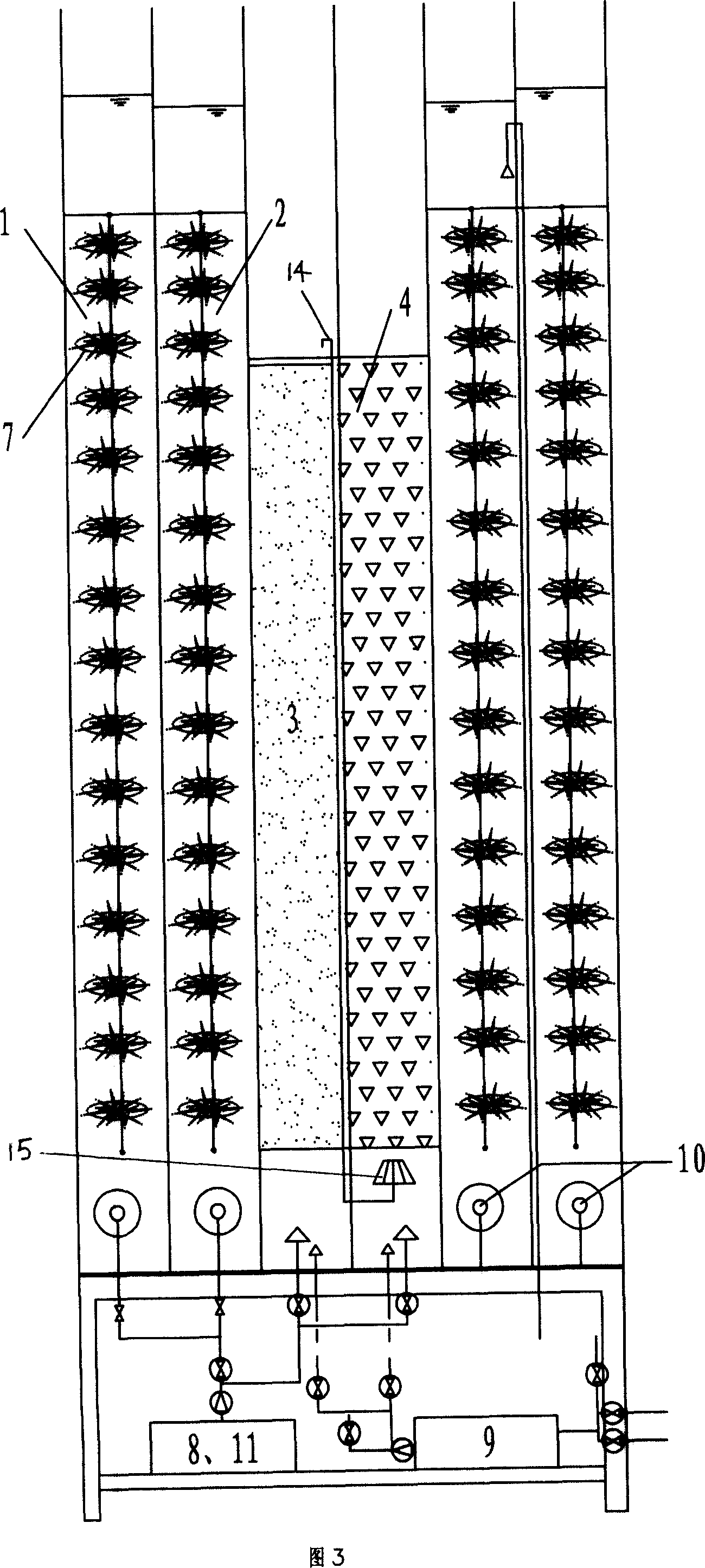 Domestic sewage resource treatment process and device with zero discharge of biological sludge