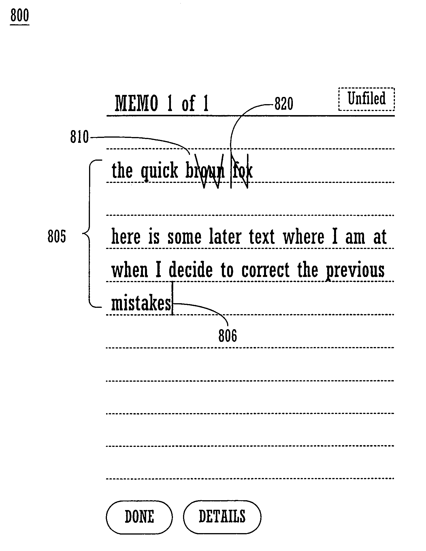 Method and system for on screen text correction via pen interface