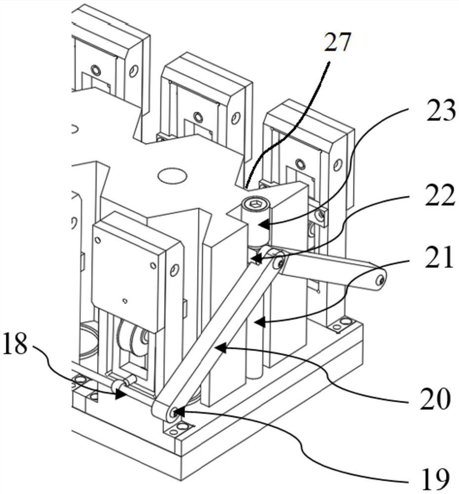 A cylindrical battery sealing steel ball fixture tray mechanism