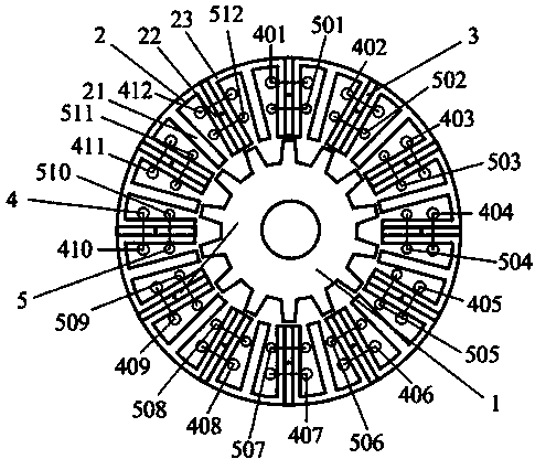 Double-winding modular bearingless magnetic flux switching permanent magnet motor