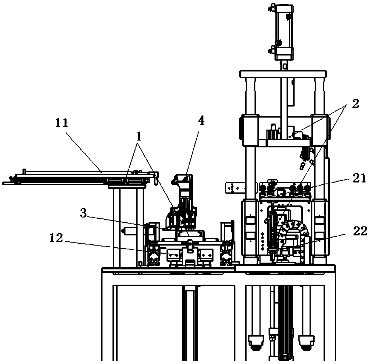 Pneumatic disc brake online bush automatic press-mounting mechanism