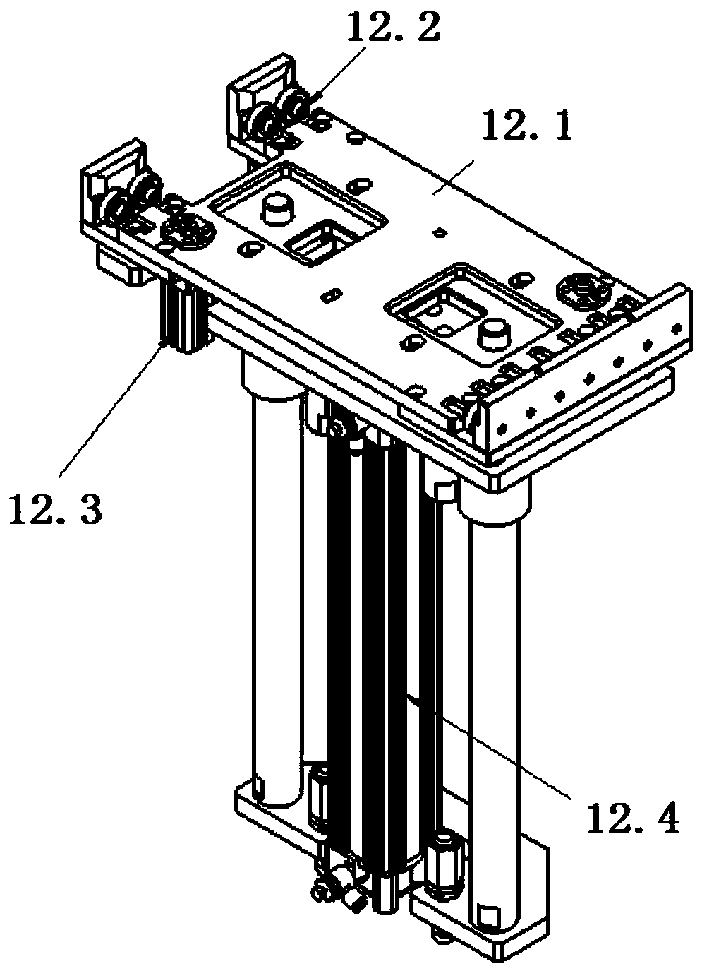 Pneumatic disc brake online bush automatic press-mounting mechanism