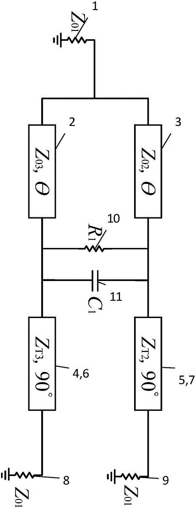 Small unequal Wilkinson power divider