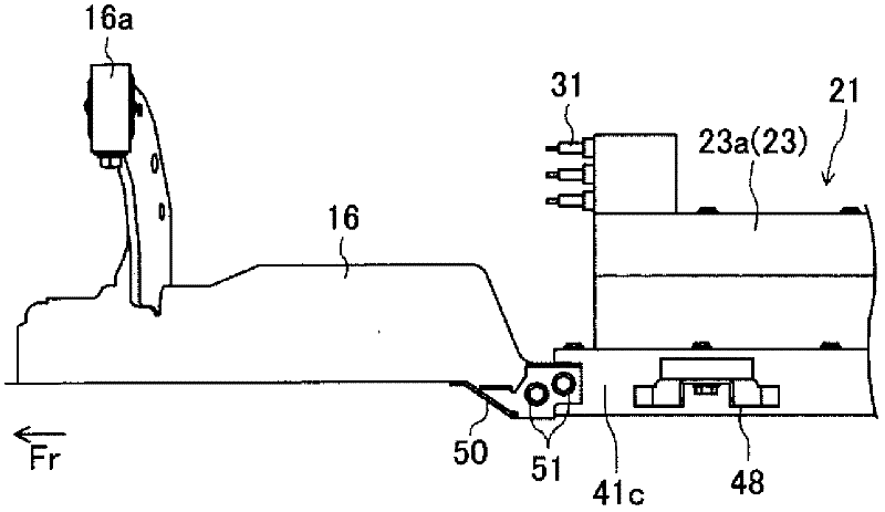 Battery mounting structure of electromotive vehicle