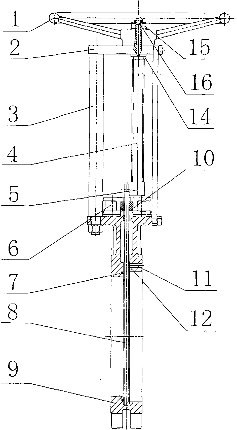 Knife-shaped gate valve for slurry