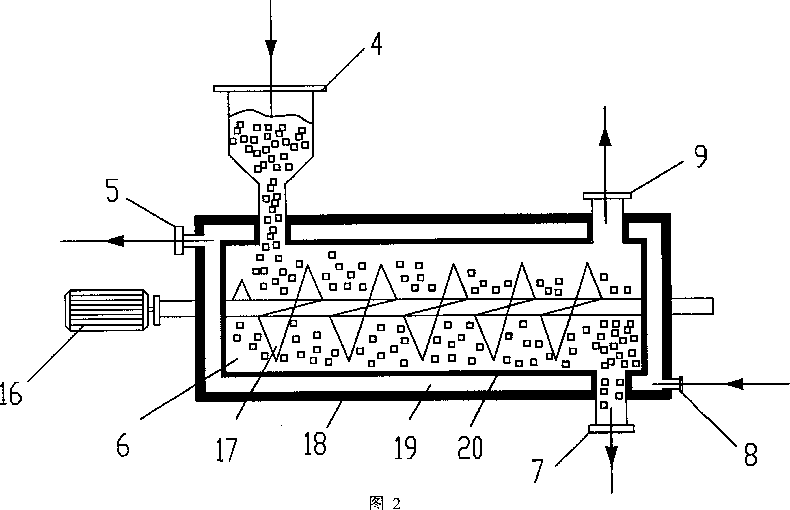 Biomass deep dehydration carbonization continuous processing technology and device thereof