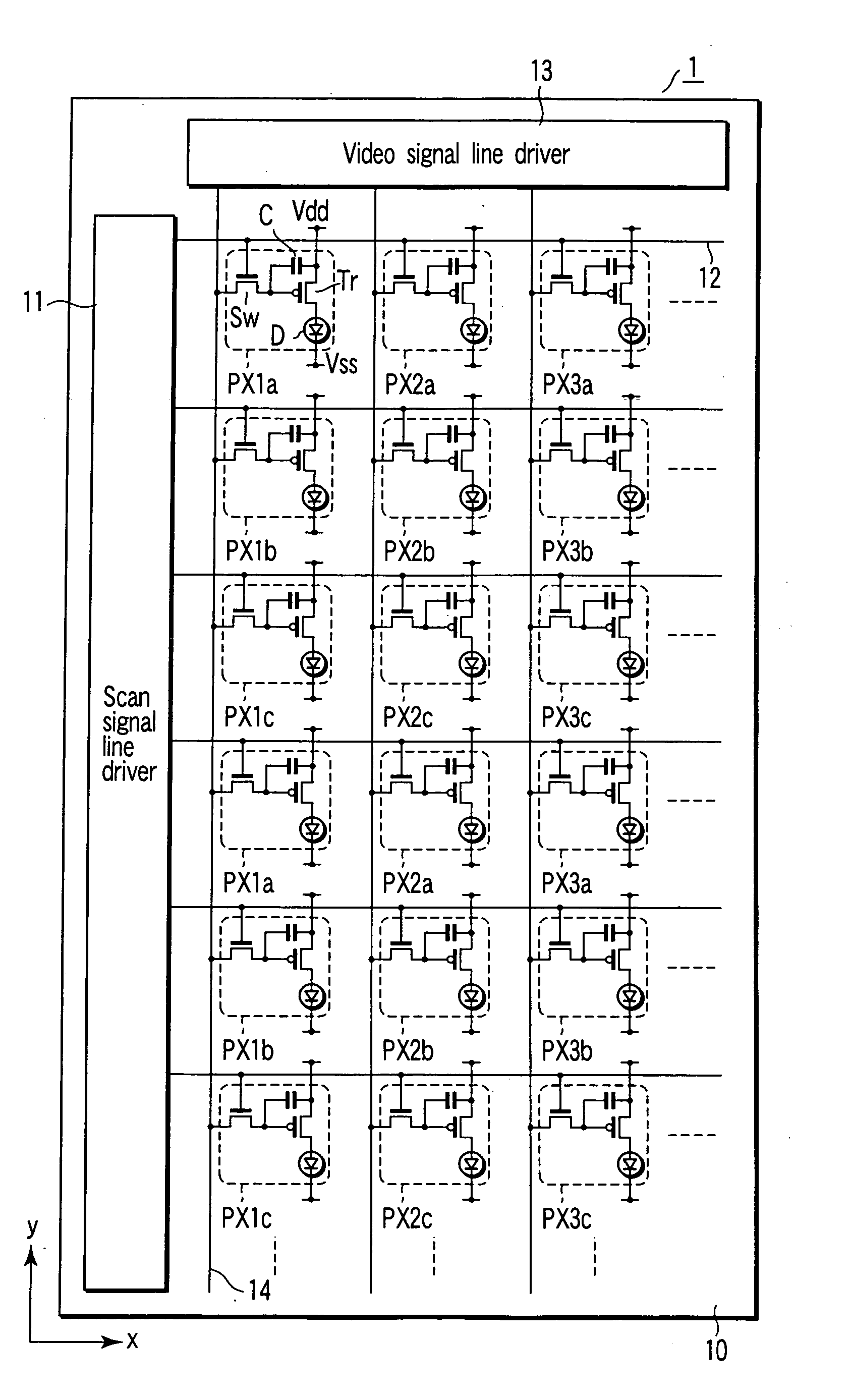 Active matrix display and method of manufacturing the same