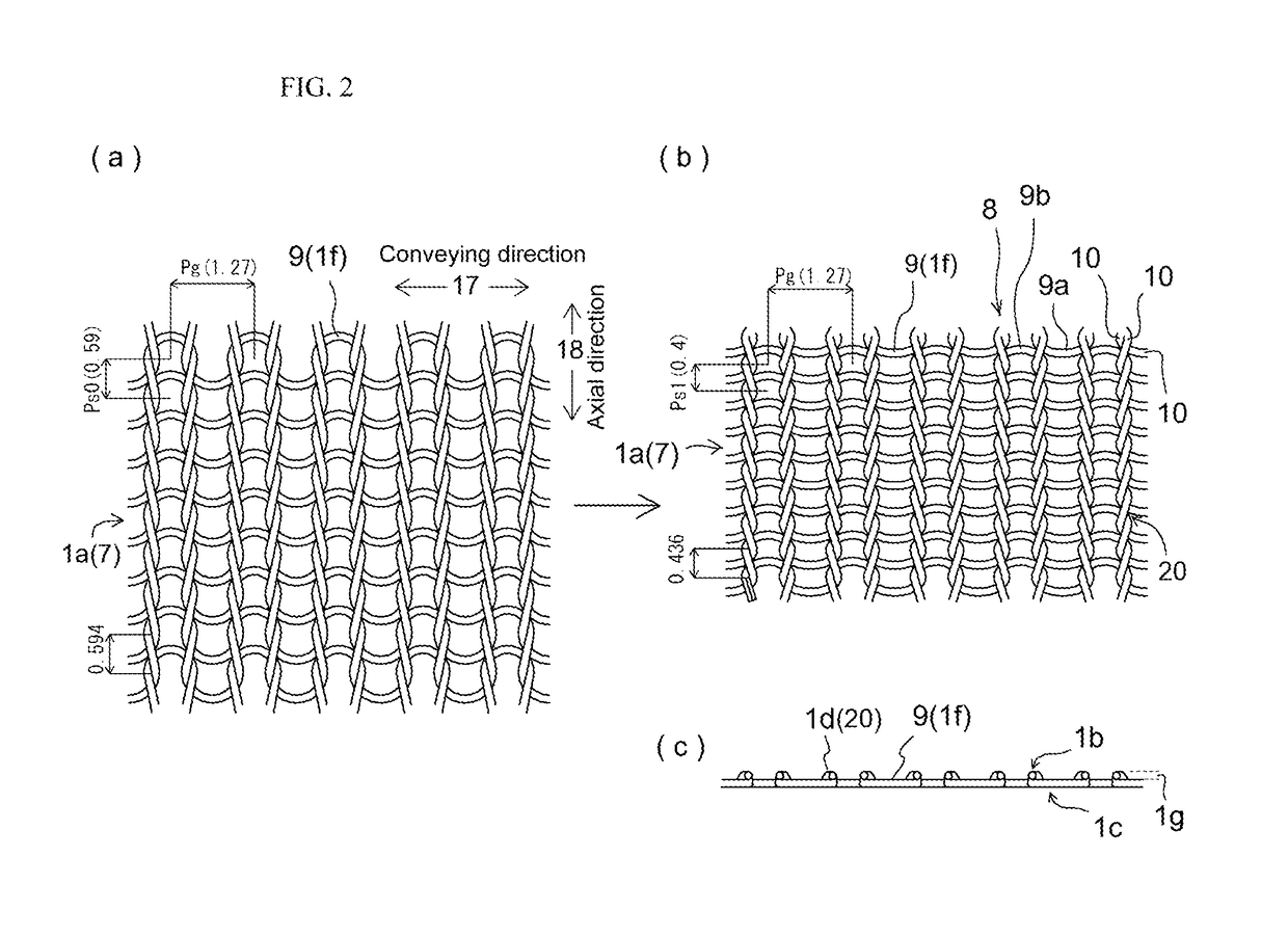 Conveyor belt and drive belt comprising knitted belt, and conveyor device using conveyor belt