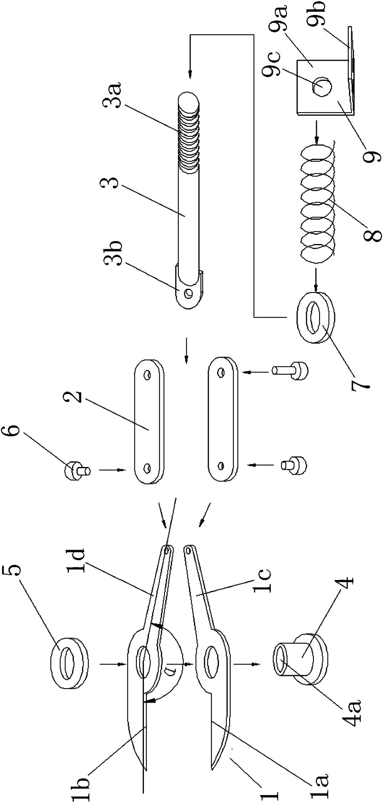 Scissors for automatic shearing device