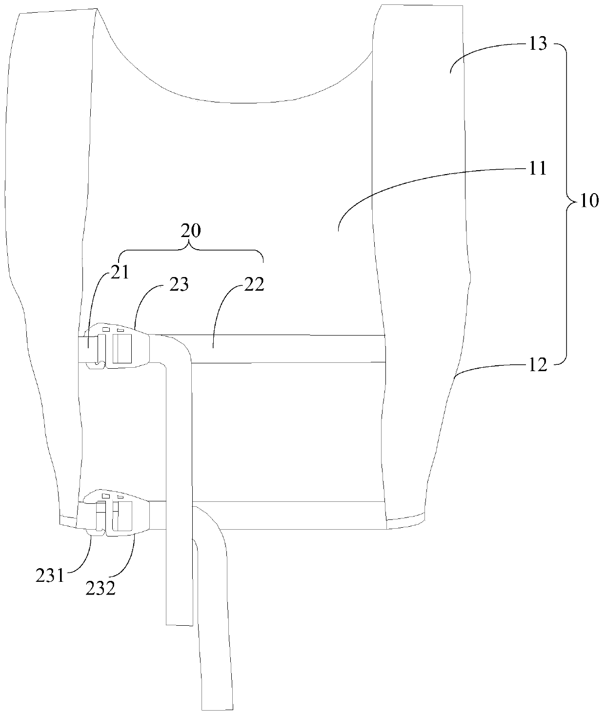 Vest for breast examination and breast examination equipment