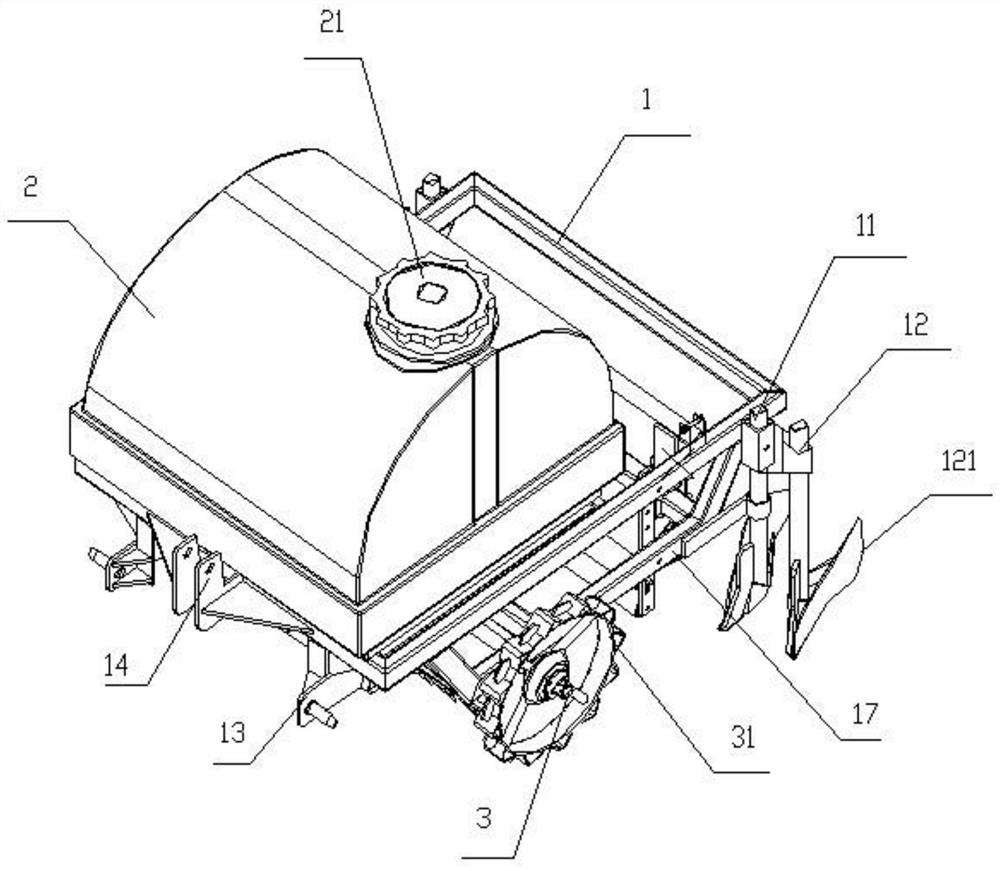 An all-in-one machine for sowing, watering and film covering