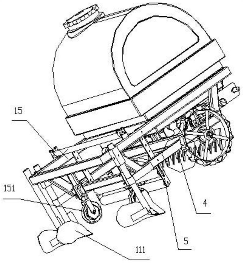 An all-in-one machine for sowing, watering and film covering