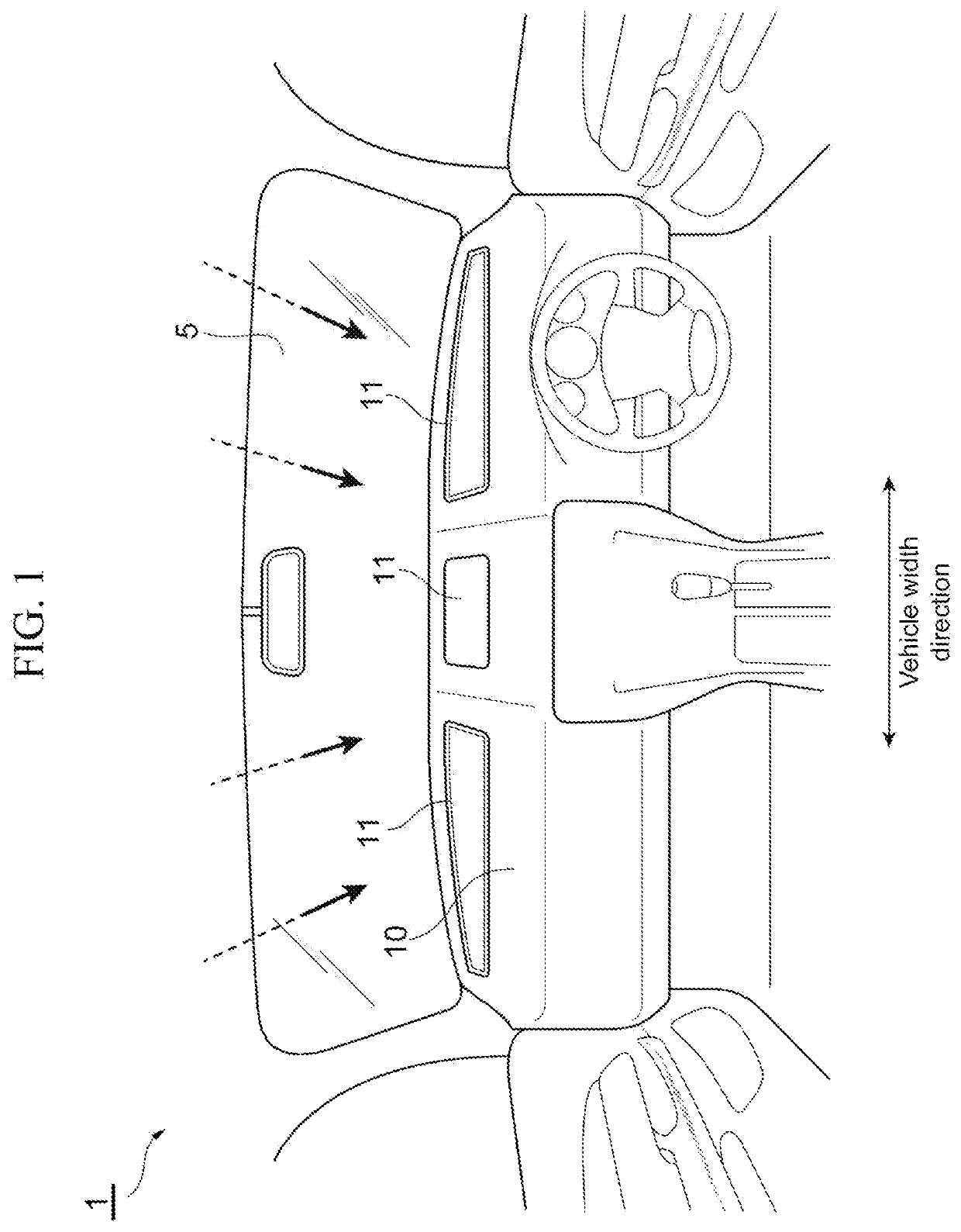 Vehicle interior structure, interior member used therefor, method for producing the same, and method for producing polarizing member