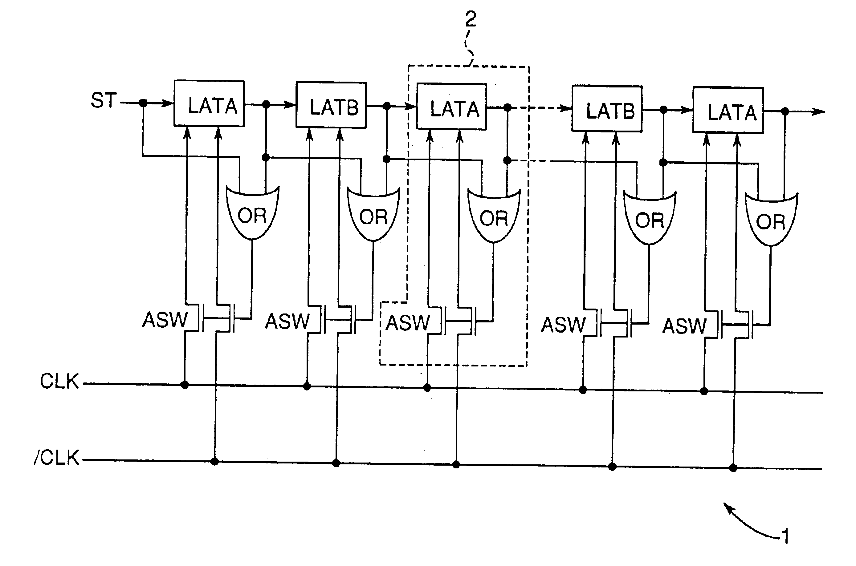 Shift register circuit, image display apparatus having the circuit, and driving method for LCD devices